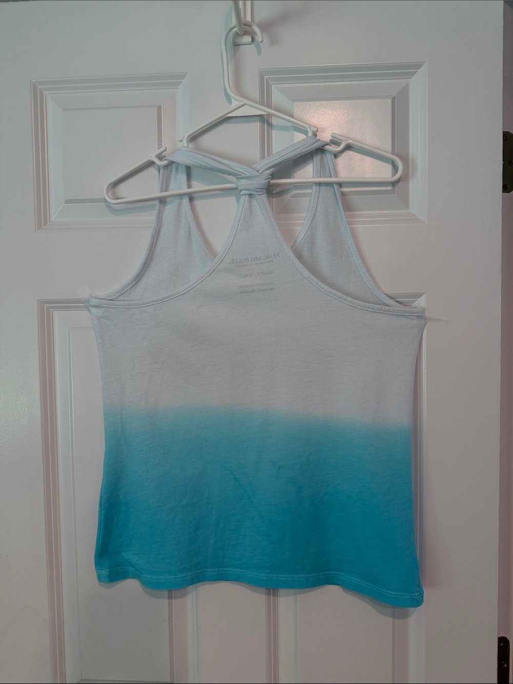 Margaritaville White and Teal Ombre Tropical Logo Tank P-P 17 inches - Picture 4 of 4